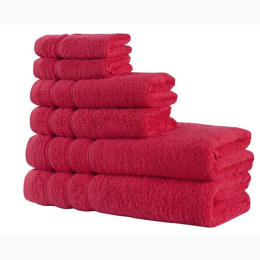 Comfort Realm Ultra Soft 6 Piece Towel Set - Red