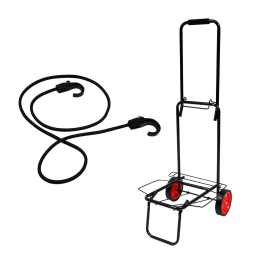 Durable Lightweight Foldable Steel Trolley w/ Security Strap - 38" H