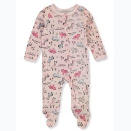 Emporial Baby All-Over Animal Print Coverall in Pink