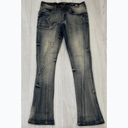 Men's Long Length Panel Stacked Pants in Vintage Wash