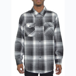 Men's Regular Fit Checker Plaid Flannel Long Sleeve - 3 Color Options