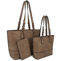 Braided Top Handle 3-in-1 Shopper Set - 2 Color Options