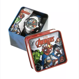 LCD Date & Time Watch in Tin Case - Marvel Avengers