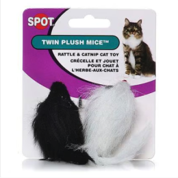 Spot Twin Plush Mice Rattle & Catnip Toy - 2pk