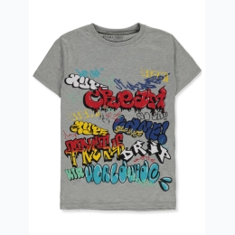 Boy's Street Graffiti Graphic T-Shirt in Grey