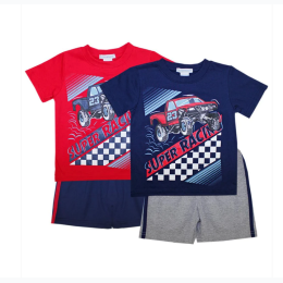 Infant Boy Super Racing Screen Print Tee & Athletic Shorts Set