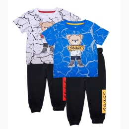 Boy's S1OPE Savage Bear Crackle Effect Jogger Set - Sizes 4-7