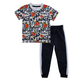 Toddler Boy S1OPE Savage 23 Screen Top w/ Side Stripe Jogger Pant