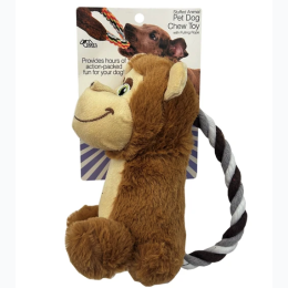9" Stuffed Animal Pet Dog Chew Toy with Pulling Rope - 3 Options