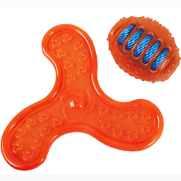 Dog 2 Piece - Frisbee and Ball Toy Play Set - 2 Color Options