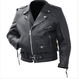 Rocky Mountain Hides™ Solid Genuine Cowhide Leather Classic Motorcycle Jacket