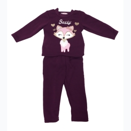 Infant Girl's "Sassy" Fox Crew Neck Fleece - 2 Color Options