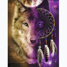 Dreamcatcher Wolf Pattern DIY Diamond Painting