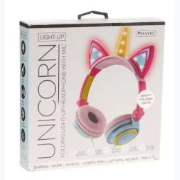 Unicorn Light-Up Folding Headphones with Microphone