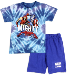 Boy's Marvel Comics "Mighty" 2pc Tie Dye Set in Blue