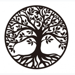 Tree of Life Silhouette Vinyl Wall Decal - 22"D