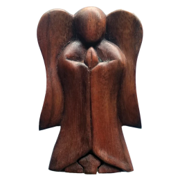 Carved Wooden Angel Puzzle Box - 4.5" x 2.5"