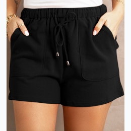 Women's Drawstring Elastic Waist Pocketed Shorts - 2 Color Options