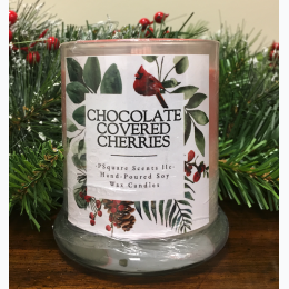Holiday Hand Poured Soy Jar Candle - Chocolate Covered Cherries