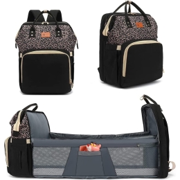 Baby Diaper Bag Backpack w/ Changing Station in Leopard