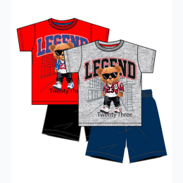 Toddler Boy  S1OPE Bear Legend Screen Jersey Top w/ Athletic Shorts Set