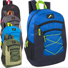 High Trails 18 Inch Multi Pocket Bungee Backpack - 5 Color Options