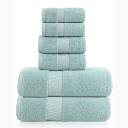 6 Piece Towel Set for Bathroom - Soft Green