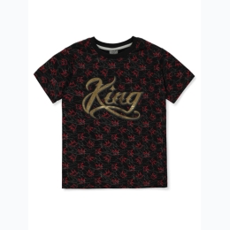 Boy's All Over Print KING T-Shirt by Quad Seven