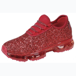 Women's Glitter Sneaker in Red