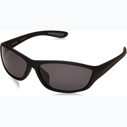 Men's Foster Grant Backstop Wrap Black on Black Polarized Sunglasses