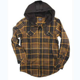 Men's Plaid Long Sleeve Hooded Flannel Shirt - 4 Colors