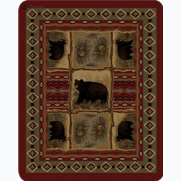 Rustic Bear Patchwork Officially Licensed Faux Fur™ Queen Size Blanket