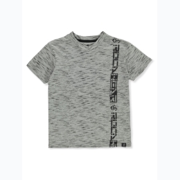 Boys' Vertical ROCAWEAR Space Dye V-Neck T-Shirt in Grey - SIZE 8