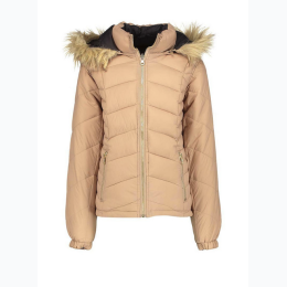 Girl's Reversible Removeable Hood Winter Jacket in Light Camel
