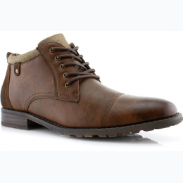 Men's  Faux Leather Chukka Boot In Brown