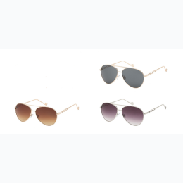 Women's Vintage Accented Style Aviator Sunglasses - 3 Frame Color Options