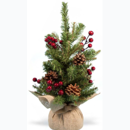 18″ Pine Cone/Berry Mixed Pine Tabletop Tree