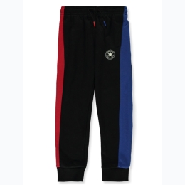 Boy's CONVERSE Colored Side Stripe Jogger Pants in Black