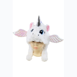 Girl's Size 4-6x Plush Pegasus Unicorn Hat w/ Pom - 4 Color Options