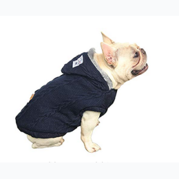 BinetGo Dog Fleece Lined Hoodie Sweater in Navy