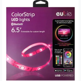 Tzumi Eubie Mood 6.5' Color LED Strip Light with Remote and App