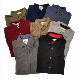 Men's Field & Stream Solid Flannel Button Down Shirt - MEDIUM BLUE- SIZE- S
