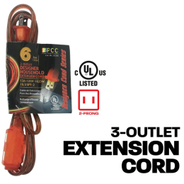 20' Orange Designer Household Extension Cord (10/50)