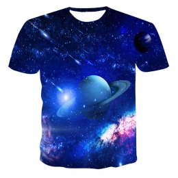 Men's Graphic Galaxy Sublimation Stretch Mesh Tee