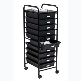 10-Drawer Rolling Storage Cart in Black