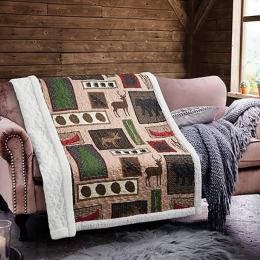 Virah Bella® Collection Quilted Sherpa Throw - Lake Living