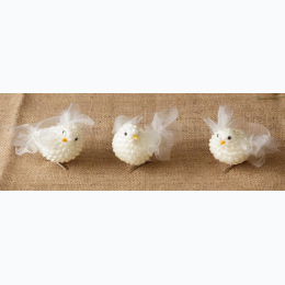Perched Birds W/Clips - Set of 3
