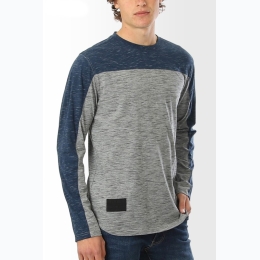 Men's Zimego Variegated Long Sleeve Color Block T-Shirt