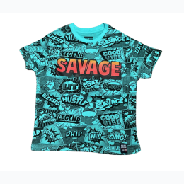 Boy's Phat Farm Comic Savage Graphic T-Shirt in Teal