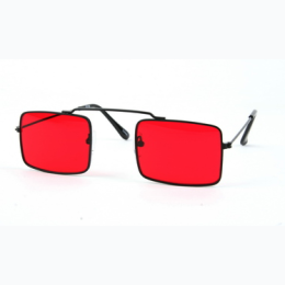 Hippie Retro Square Sunglasses With Magenta Lens - 2 Color Options